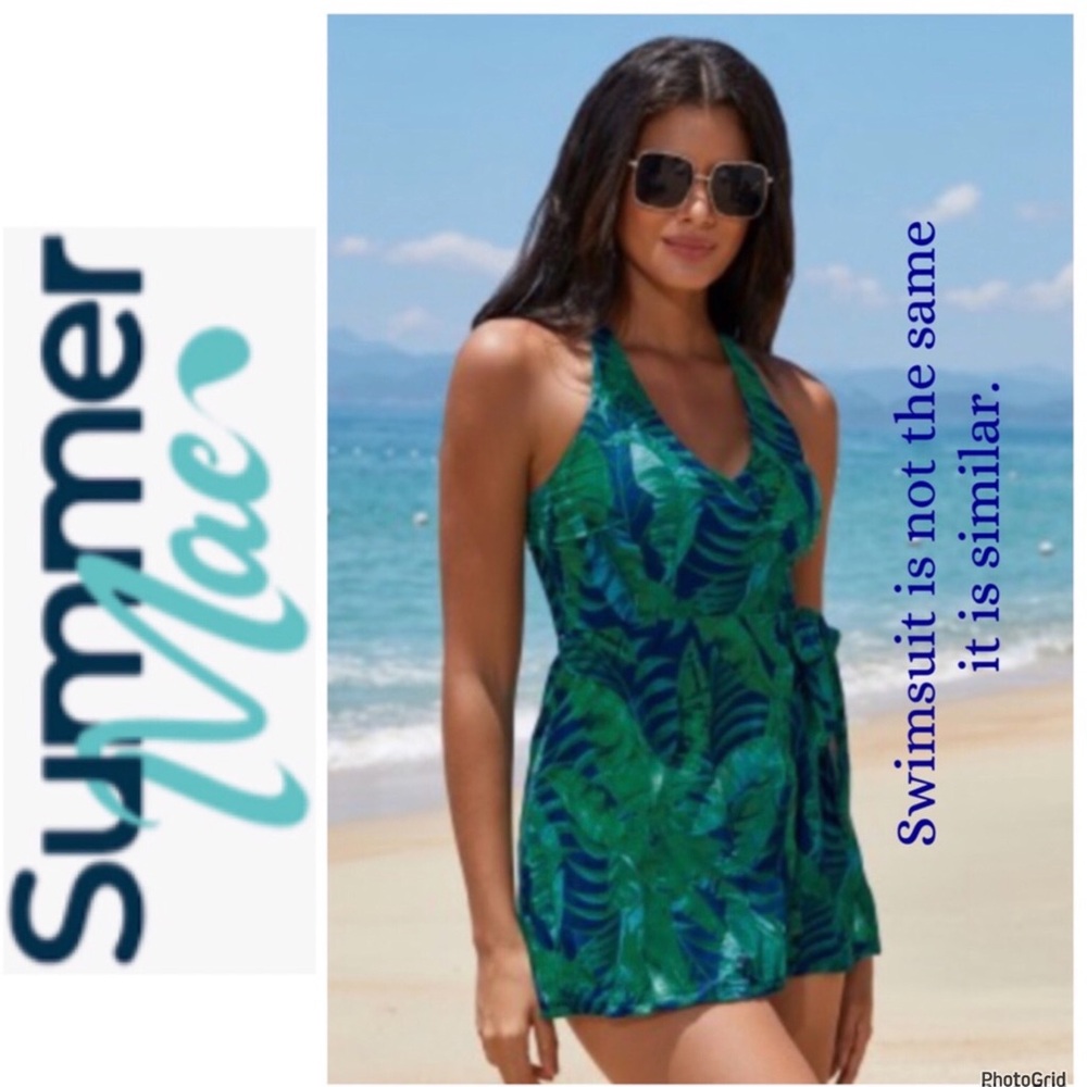 Summer Mae 3XL plus size tropical one piece Swimdress NWT